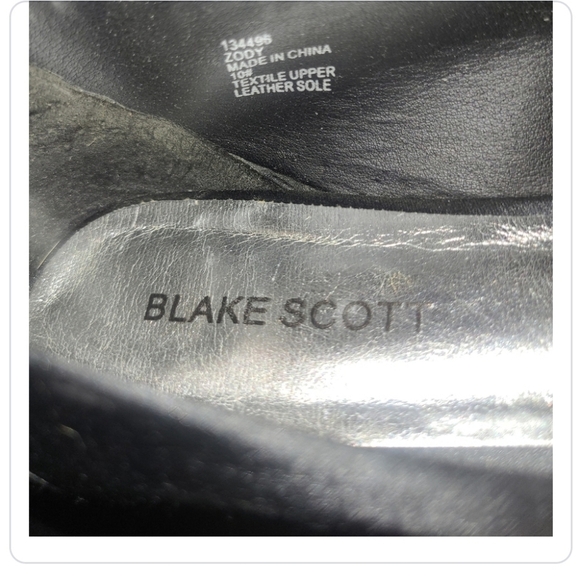 Ballet flats shoes size 10 By Blake Scott black satin with attached anklet EUC - Picture 6 of 6